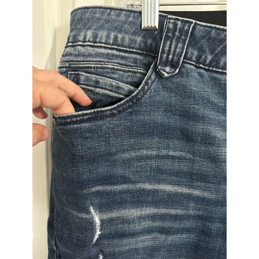 Democracy AbSolution Distressed Bootcut Jeans Blue 18W Plus Size - Picture 4 of 7